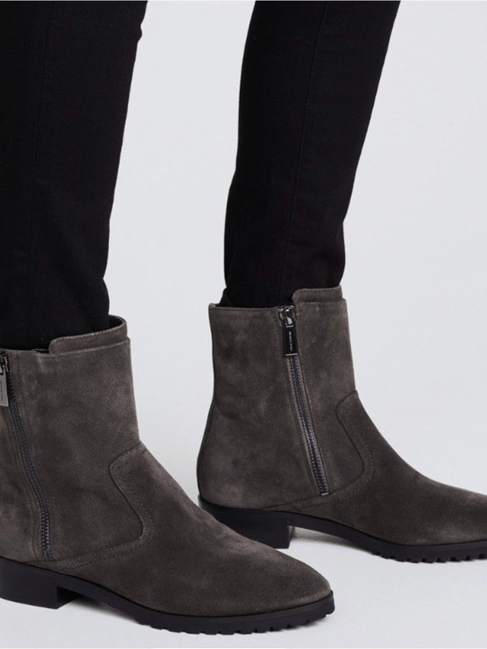 Michael Kors Andi leather foldover Ankle Boots in Charcoal Gray size 10